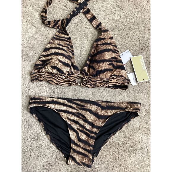 New. Michael Kors tiger print bikini set. Retails $145. XS-top/S-bottom - Picture 5 of 8